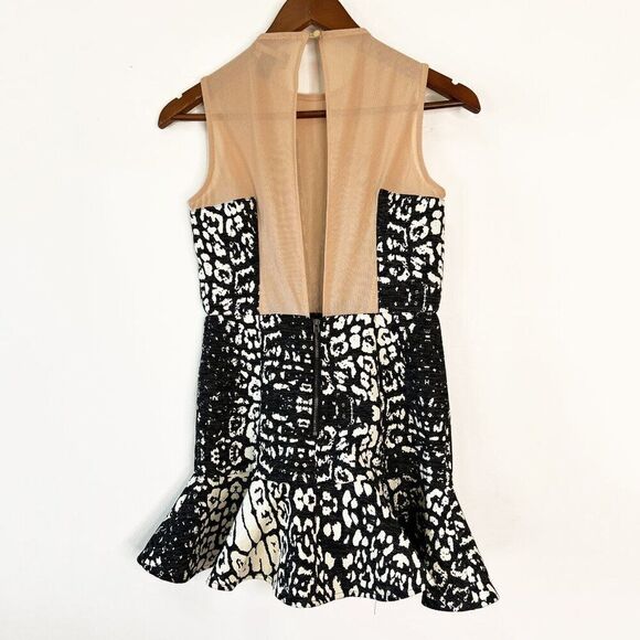 Stylestalker Rumor Has It Black and White Mini Dress in Leopard - Picture 3 of 9